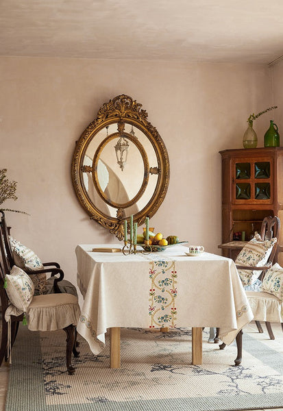 Spring Flower Table Covers for Round Table, Large Modern Rectangle Tablecloth for Dining Table, Farmhouse Table Cloth for Oval Table, Square Tablecloth for Kitchen-LargePaintingArt.com