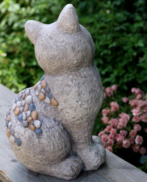 Large Lovely Cat Statue for Garden Courtyard Ornament, Animal Statue, Villa Outdoor Decor Gardening Ideas-LargePaintingArt.com