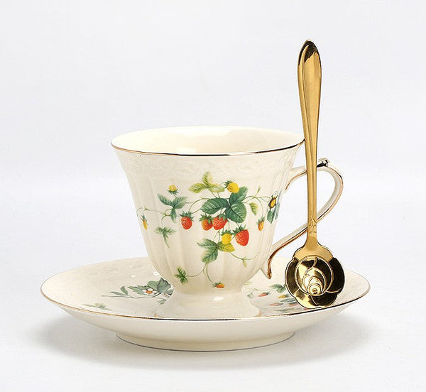 Beautiful British Tea Cups, Elegant Bone China Porcelain Tea Cup Set, Traditional English Tea Cups and Saucers, Unique Ceramic Coffee Cups-LargePaintingArt.com