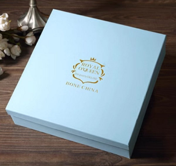 Pink Blue White Bone China Porcelain Tea Cup Set, Unique British Tea Cup and Saucer in Gift Box, Elegant British Ceramic Coffee Cups for Afternoon Tea-LargePaintingArt.com