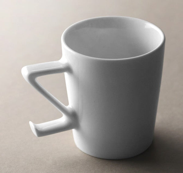 Modern Handmade Pottery Coffee Cup, Creative White Ceramic Coffee Mugs, Large Unique Tea Cup, Large Capacity Coffee Cups-LargePaintingArt.com