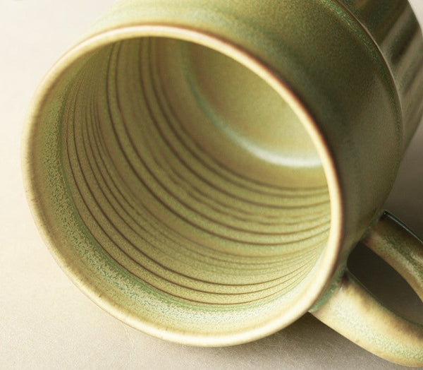 Elegant Porcelain Coffee Cups, Large Capacity Coffee Cup, Handmade Ceramic Coffee Mug, Large Pottery Coffee Cup, Large Tea Cup-LargePaintingArt.com