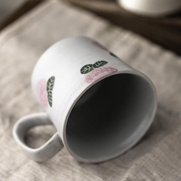 Handmade Pottery Coffee Cup, Rose Ceramic Coffee Mug, Cappuccino Coffee Cup, Tea Cup-LargePaintingArt.com