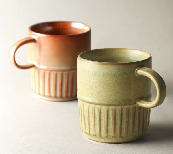 Elegant Porcelain Coffee Cups, Large Capacity Coffee Cup, Handmade Ceramic Coffee Mug, Large Pottery Coffee Cup, Large Tea Cup-LargePaintingArt.com