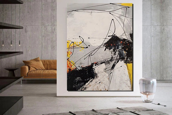 Dining Room Canvas Painting, Large Canvas Painting for Office, Simple Modern Acrylic Paintings, Contemporary Modern Artwork-LargePaintingArt.com