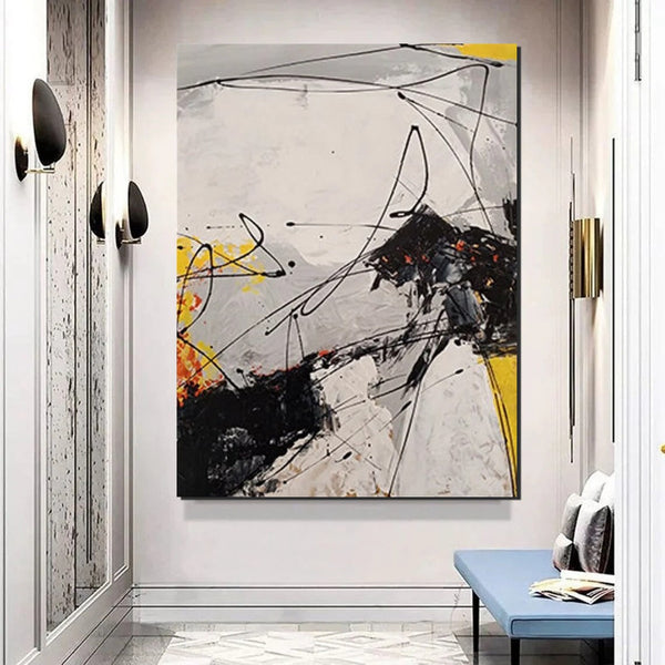 Dining Room Canvas Painting, Large Canvas Painting for Office, Simple Modern Acrylic Paintings, Contemporary Modern Artwork-LargePaintingArt.com