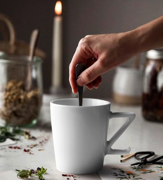 Modern Handmade Pottery Coffee Cup, Creative White Ceramic Coffee Mugs, Large Unique Tea Cup, Large Capacity Coffee Cups-LargePaintingArt.com