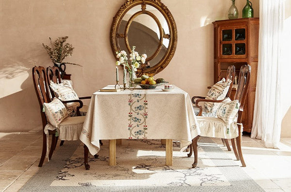 Spring Flower Table Covers for Round Table, Large Modern Rectangle Tablecloth for Dining Table, Farmhouse Table Cloth for Oval Table, Square Tablecloth for Kitchen-LargePaintingArt.com