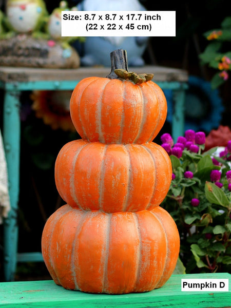 Large Thanksgiving Pumpkins for Garden Ornaments, Cute Resin Pumpkins for Garden Courtyard Ornament, Villa Outdoor Decor Gardening Ideas-LargePaintingArt.com
