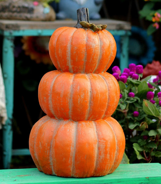 Large Thanksgiving Pumpkins for Garden Ornaments, Cute Resin Pumpkins for Garden Courtyard Ornament, Villa Outdoor Decor Gardening Ideas-LargePaintingArt.com
