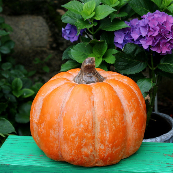 Large Thanksgiving Pumpkins for Garden Ornaments, Cute Resin Pumpkins for Garden Courtyard Ornament, Villa Outdoor Decor Gardening Ideas-LargePaintingArt.com