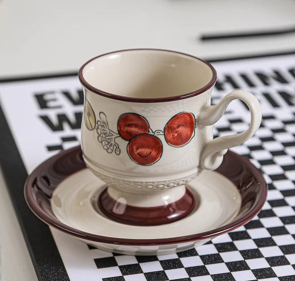 Elegant Ceramic Cups, Creative Coffee Cup and Saucer, Creative Porcelain Tea Cup Set, Beautiful British Tea Cups for Afternoon Tea-LargePaintingArt.com