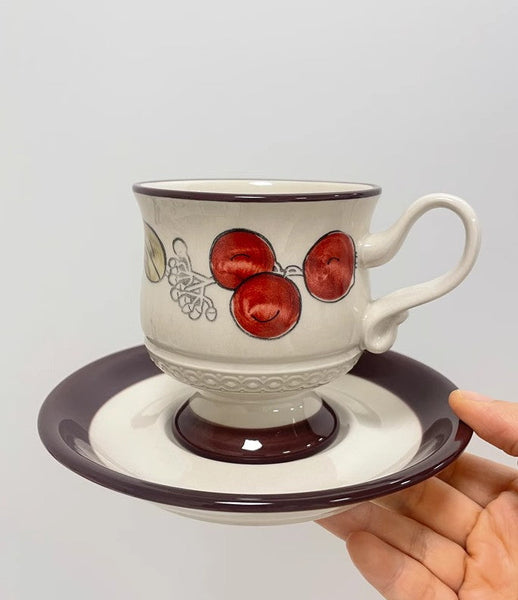 Elegant Ceramic Cups, Creative Coffee Cup and Saucer, Creative Porcelain Tea Cup Set, Beautiful British Tea Cups for Afternoon Tea-LargePaintingArt.com