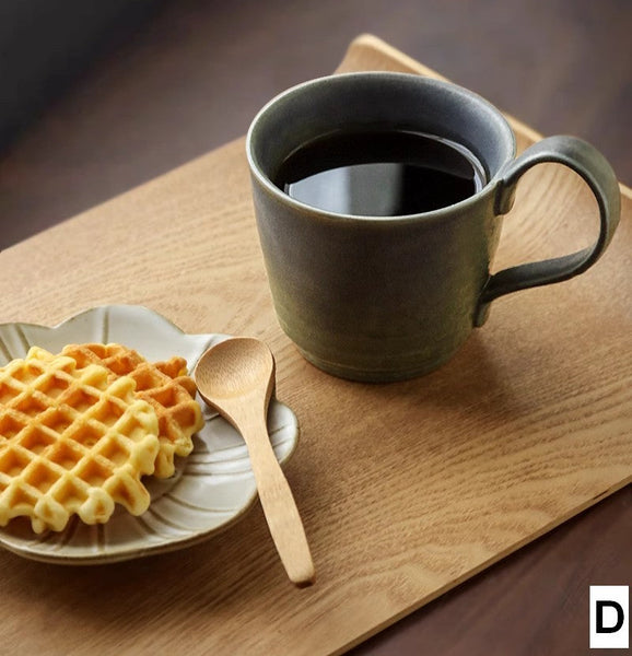 Modern Handmade Pottery Coffee Cup, Creative Brown Green Blue Ceramic Coffee Mugs, Large Unique Tea Cup, Large Capacity Coffee Cups-LargePaintingArt.com