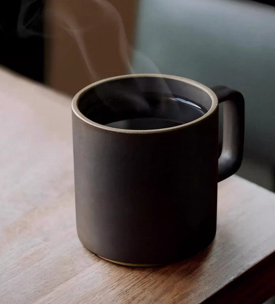 Modern Handmade Pottery Coffee Cup, Large Capacity Coffee Mugs, Unique Tea Cup, Creative White Black Ceramic Coffee Mugs-LargePaintingArt.com