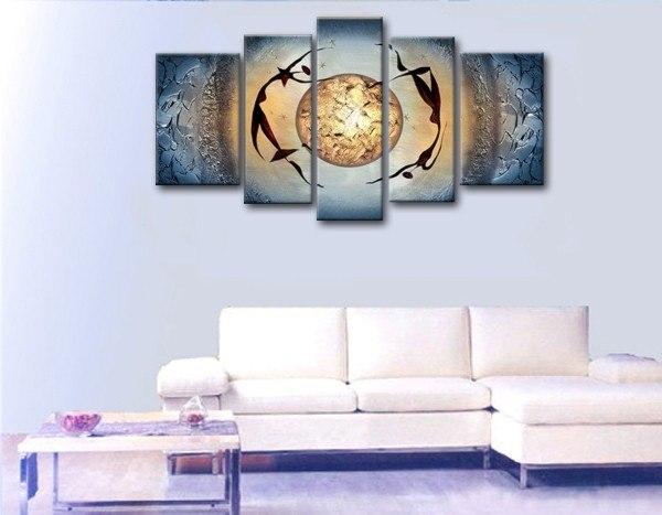 Abstract Figure Painting, African Girl Painting, 5 Piece Canvas Painting, Woman Painting-LargePaintingArt.com