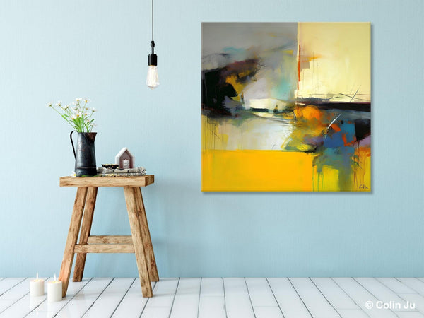 Simple Modern Acrylic Artwork, Modern Canvas Paintings, Large Abstract Art for Bedroom, Original Abstract Wall Art, Contemporary Canvas Art-LargePaintingArt.com