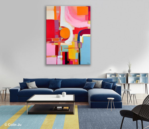 Simple Modern Wall Art, Oversized Contemporary Canvas Art, Original Abstract Paintings, Extra Large Acrylic Painting for Living Room-LargePaintingArt.com