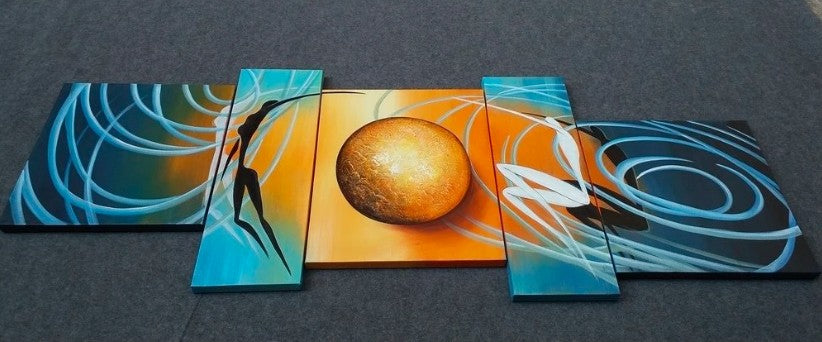 Painting Samples of Love Abstract Painting, Living Room Wall Painting, 5 Piece Canvas Painting for Sale, Modern Abstract Art, Hand Painted Acrylic Painting, Huge Abstract Painting