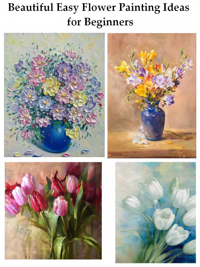 Easy Flower Painting Ideas for Beginners, Acrylic Flower Painting Ideas for Beginners, Simple Abstract Flower Paintings, Beautiful DIY Flower Painting Ideas for Kids