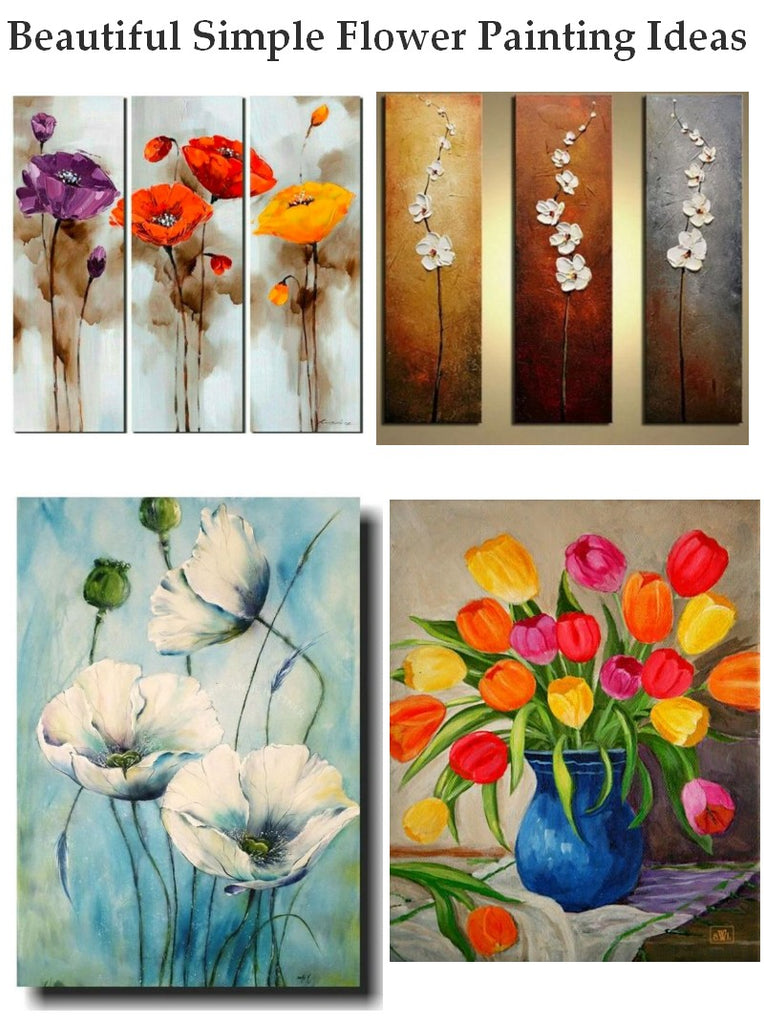 Easy Acrylic Flower Painting Ideas for Beginners, Simple Acrylic Flower Painting Ideas, Easy Flower Painting Ideas for Kids, Simple DIY Painting Ideas