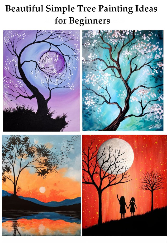 Easy Tree Painting Ideas for Beginners, Simple Landscape Painting Ideas, Beautiful Landscape Painting Ideas, Easy Acrylic Painting on Canvas