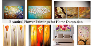 Easy Flower Painting Ideas, Abstract Flower Paintings, Acrylic Flower Paintings, Simple Painting Ideas for Dining Room, Heavy Texture Paintings