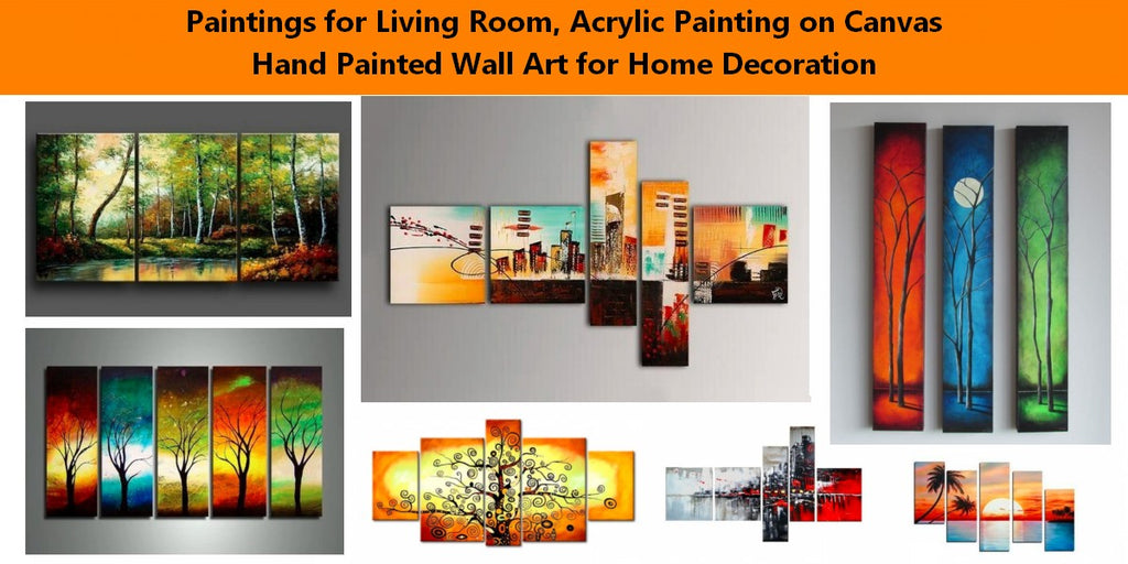 Landscape Canvas Paintings, Simple Painting Ideas for Living Room, Large Painting for Sale, Bedroom Wall Art Ideas, Acrylic Painting on Canvas, Easy Wall Art Paintings