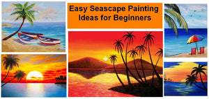 Easy Seascape Painting Ideas for Beginners, Easy Acrylic Painting Ideas, Simple Landscape Painting Ideas, Easy Sunrise Paintings, Easy Sunset Paintings, Easy Landscape Painting Ideas for Beginners