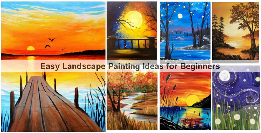 Easy Landscape Painting Ideas for Beginners, Easy Canvas Painting Ideas, Easy Acrylic Painting Ideas, Simple Oil Painting Ideas for Kids