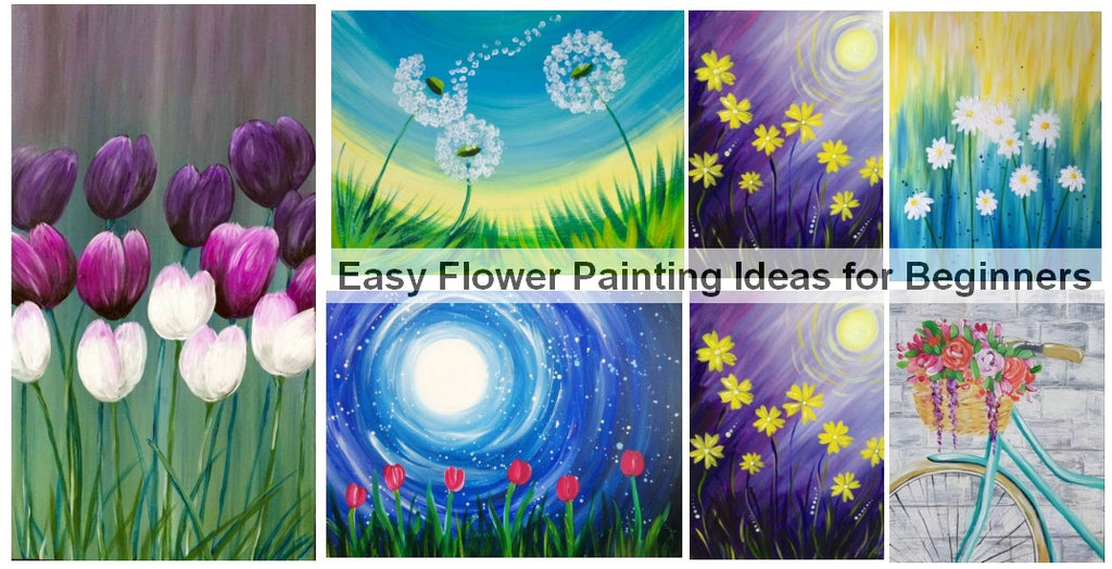 Easy Flower Painting Ideas for Beginners, Easy Acrylic Flower Paintings, Simple Abstract Flower Painting Ideas, Easy Flower Oil Painting Ides for Kids