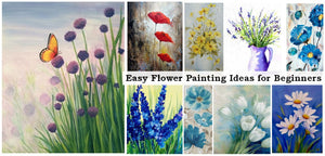 Easy Flower Painting Ideas for Beginners, Simple Flower Canvas Paintings, Easy Acrylic Flower Painting Ideas, Easy Abstract Floral Art for Kids