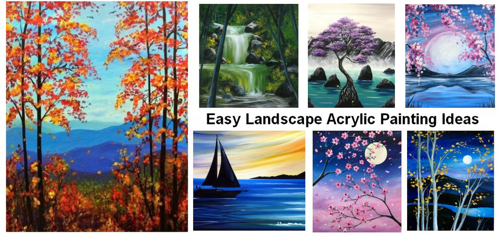 Easy Landscape Painting Ideas for Beginners, Easy Tree Paintings, Simple DIY Canvas Painting Ideas, Easy Acrylic Painting Ideas for Beginners