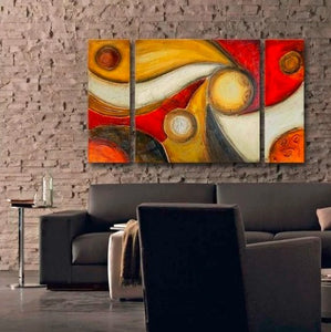 100% Hand Painted Art Painting, 3 Panel Wall Art, Large Oil Painting for Sale