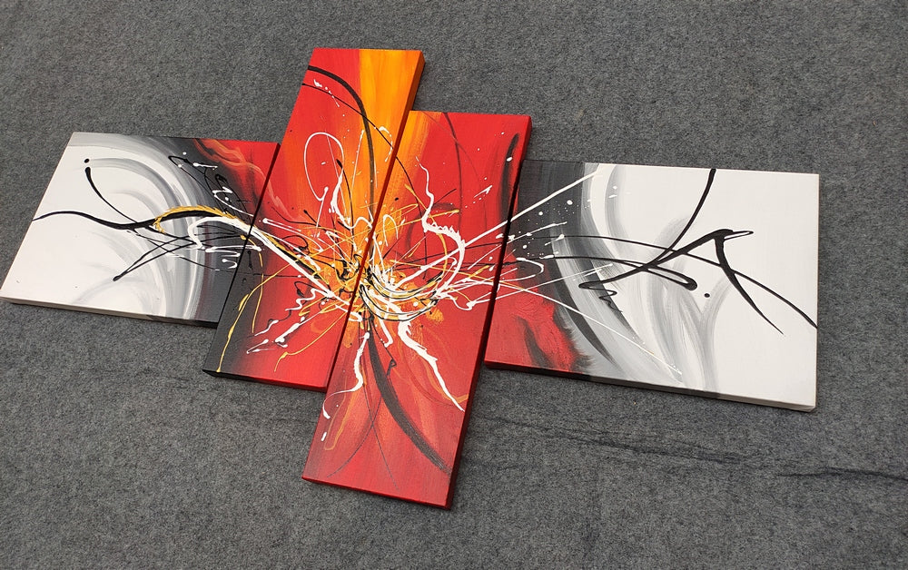 Painting Samples of 4 Piece Painting, 4 Piece Wall Art, 4 Panel Canvas Painting, Acylic Canvas Paintings, Large Painting on Canvas, Modern Abstract Painting