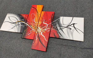 Painting Samples of 4 Piece Painting, 4 Piece Wall Art, 4 Panel Canvas Painting, Acylic Canvas Paintings, Large Painting on Canvas, Modern Abstract Painting