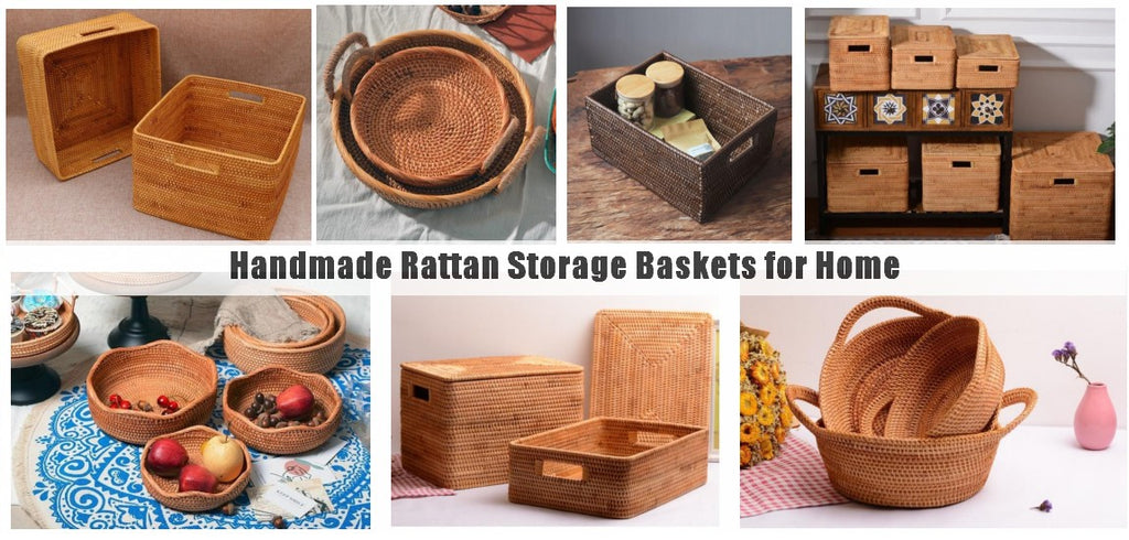Storage Basket with Lid, Storage Baskets for Bathroom, Rectangular Storage Baskets, Storage Baskets for Kitchen, Storage Baskets for Shelves