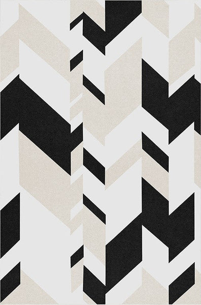 Large Modern Living Room Rugs, Geometric Modern Rugs for Dining Room, Abstract Contemporary Area Rugs for Bedroom-LargePaintingArt.com