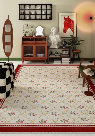 Bedroom Modern Rugs, Flower Pattern Modern Rugs for Farmhouse , Modern Rugs for Dining Room, Modern Rugs for Living Room-LargePaintingArt.com