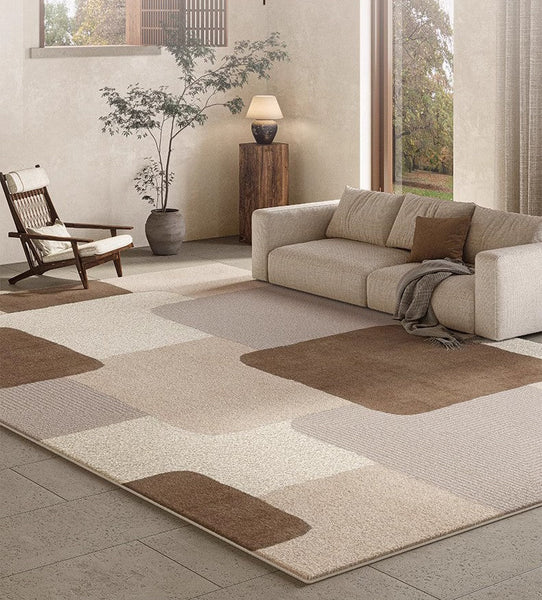 Large Modern Carpets for Interior Design, Abstract Geometric Modern Rugs for Living Room, Contemporary Area Rugs for Bedroom-LargePaintingArt.com