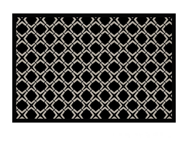 Abstract Contemporary Rugs for Bedroom, Modern Area Rugs under Sofa, Modern Black Rugs for Living Room, Dining Room Floor Rugs, Modern Carpets for Office-LargePaintingArt.com