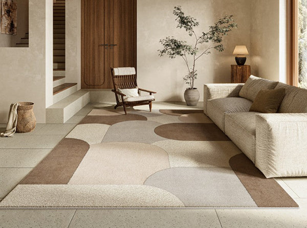 Abstract Geometric Modern Rugs, Contemporary Modern Rugs for Bedroom, Modern Rugs for Dining Room-LargePaintingArt.com