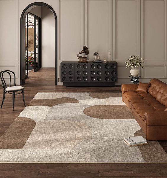 Abstract Geometric Modern Rugs, Contemporary Modern Rugs for Bedroom, Modern Rugs for Dining Room-LargePaintingArt.com