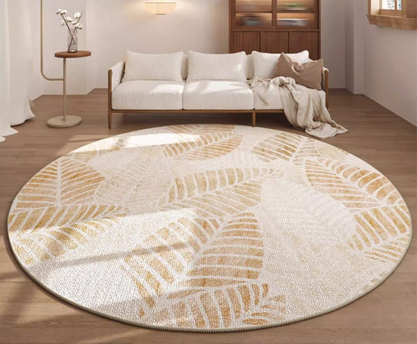 Contemporary Round Rugs for Dining Room, Round Carpets under Coffee Table, Modern Area Rugs for Bedroom, Circular Modern Rugs for Living Room-LargePaintingArt.com