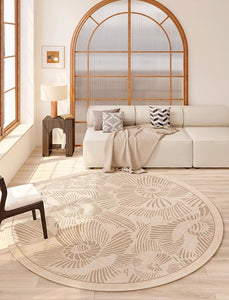 Dining Room Contemporary Round Rugs, Modern Rug Ideas for Living Room, Bedroom Modern Round Rugs, Circular Modern Rugs under Chairs-LargePaintingArt.com