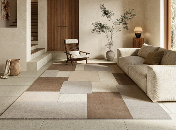 Abstract Modern Rugs for Living Room, Large Contemporary Rugs for Dining Room, Bedroom Geometric Modern Area Rugs-LargePaintingArt.com