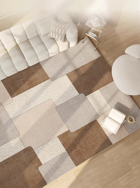 Abstract Modern Rugs for Living Room, Large Contemporary Rugs for Dining Room, Bedroom Geometric Modern Area Rugs-LargePaintingArt.com
