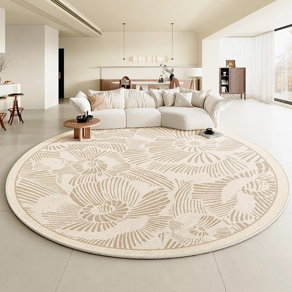 Dining Room Contemporary Round Rugs, Modern Rug Ideas for Living Room, Bedroom Modern Round Rugs, Circular Modern Rugs under Chairs-LargePaintingArt.com
