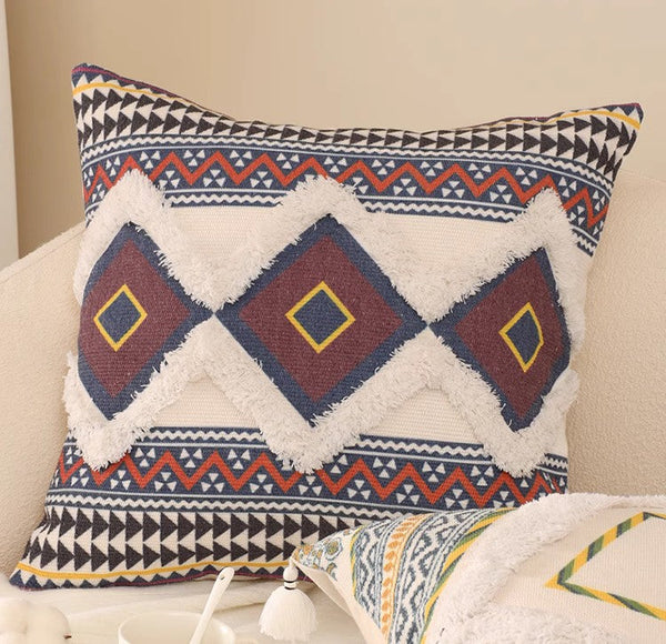 Geometric Modern Pillow Covers, Square Pillows for Couch, Oriental Decorative Throw Pillows for Living Room, Bohemian Decorative Sofa Pillows-LargePaintingArt.com