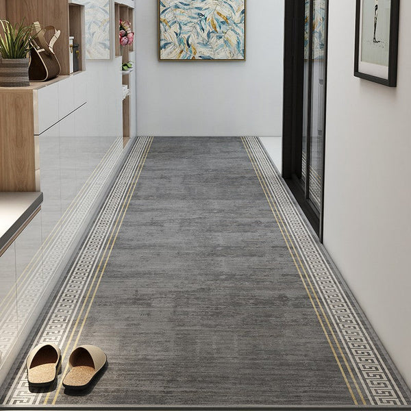 Modern Long Hallway Runners, Kitchen Runner Rugs, Entryway Runner Rugs, Grey Runners for Entrance Hallway, Long Hallway Runners, Long Narrow Runner Rugs-LargePaintingArt.com